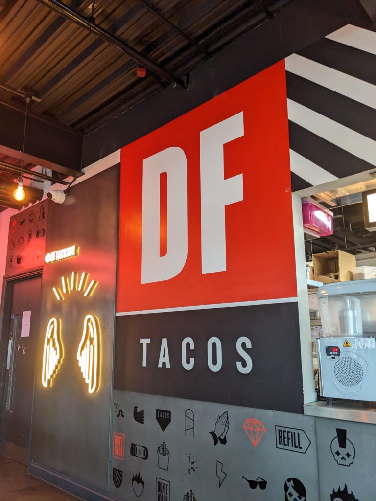 The logo for DF tacos